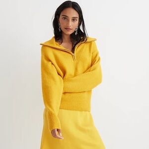 Relaxed half-zip stretch sweater